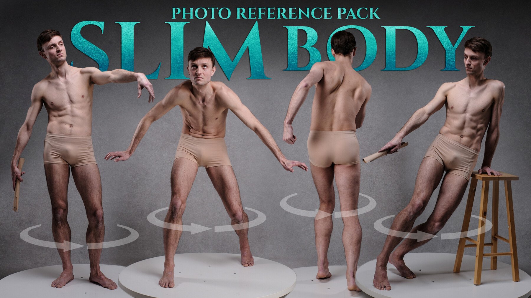 A Slim Male Body - Photo reference pack for artists 792 JPEGs