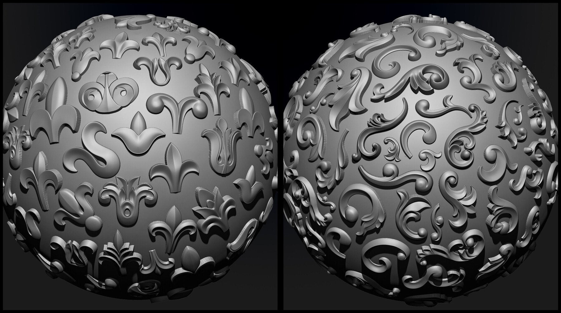 160 Ornament Brushes, 4K Alphas and 3D Models, Vol.03