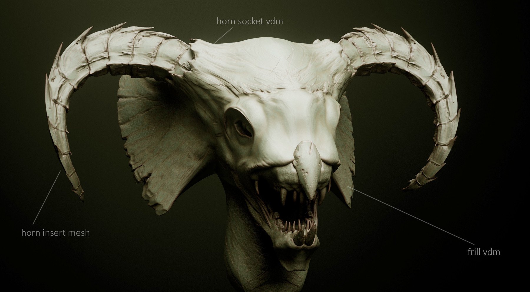 HORNS - 60 Horns, Antlers, Frills & Horn Sockets IMM + VDM