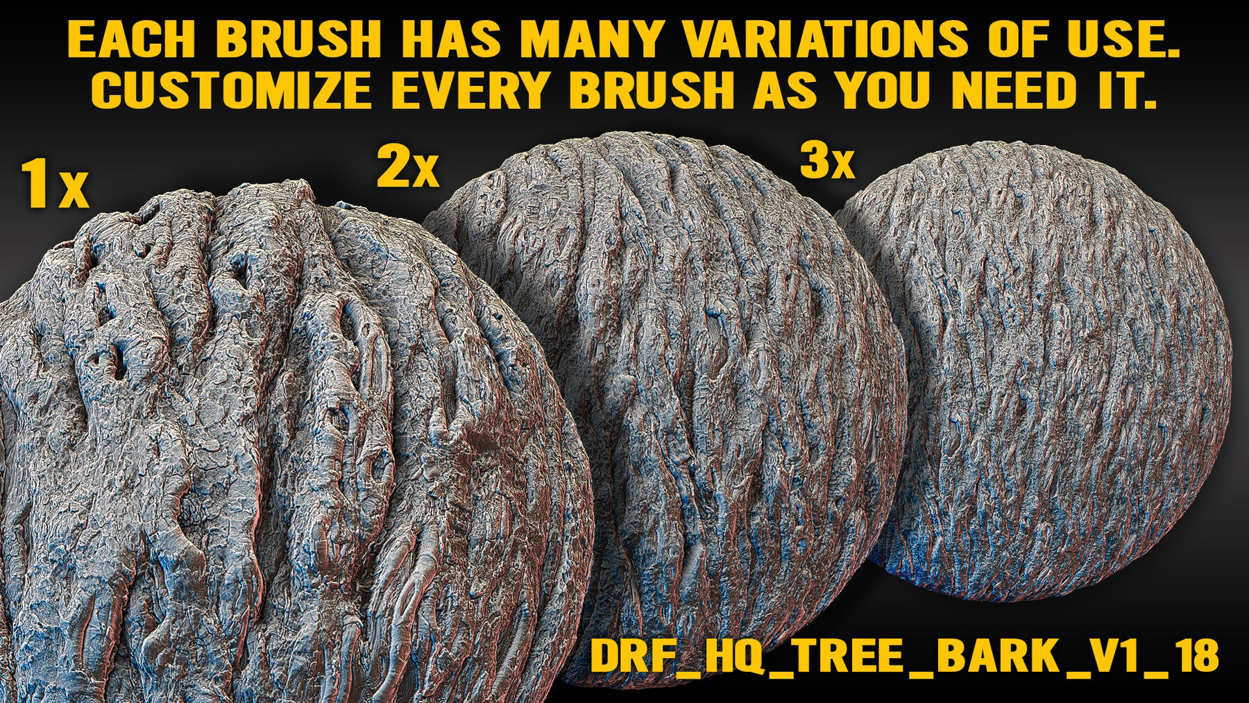 Ultra HQ Tree Bark Seamless Sculpt Zbrush brushes + Alphas (Blender, Substance, etc.) Vol.1