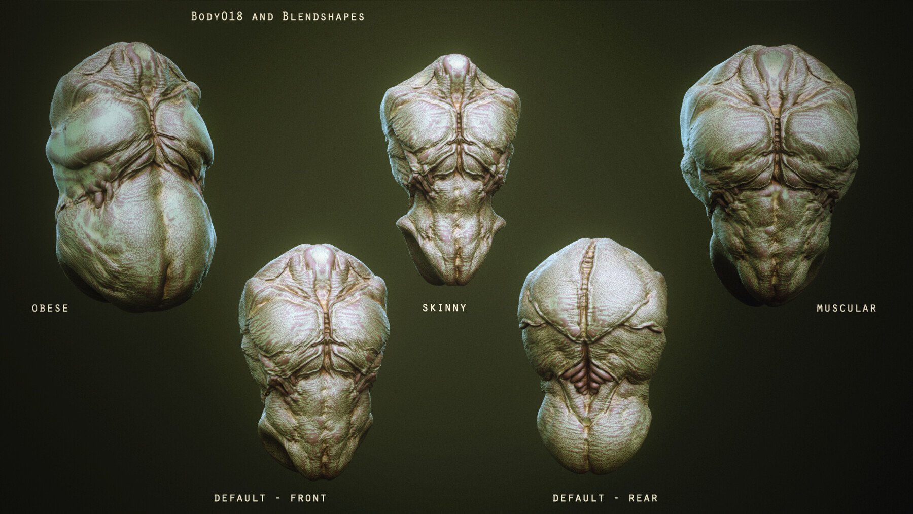 DEMON part 2: 43 Torsos with Blendshapes