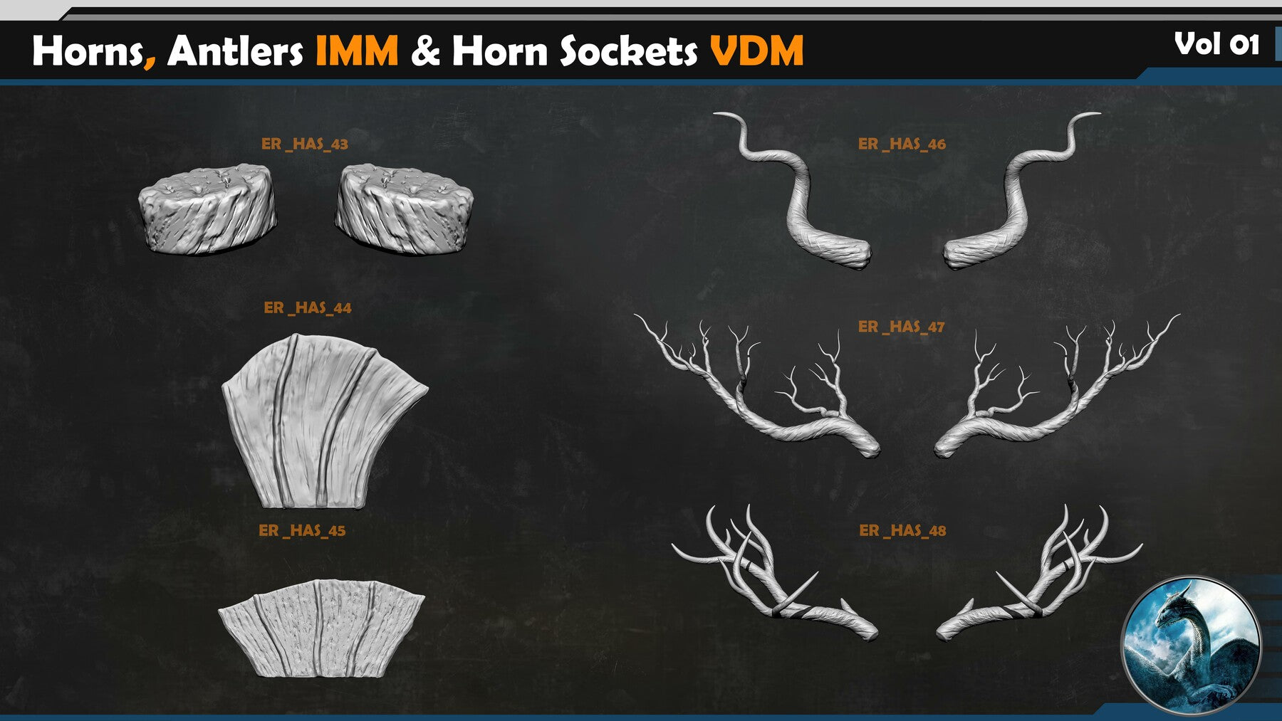 Horns and Antlers IMM & Horn Sockets VDM Vol 01