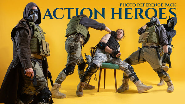 Action Heroes - Reference Photo Pack for Artists 359 JPEGs