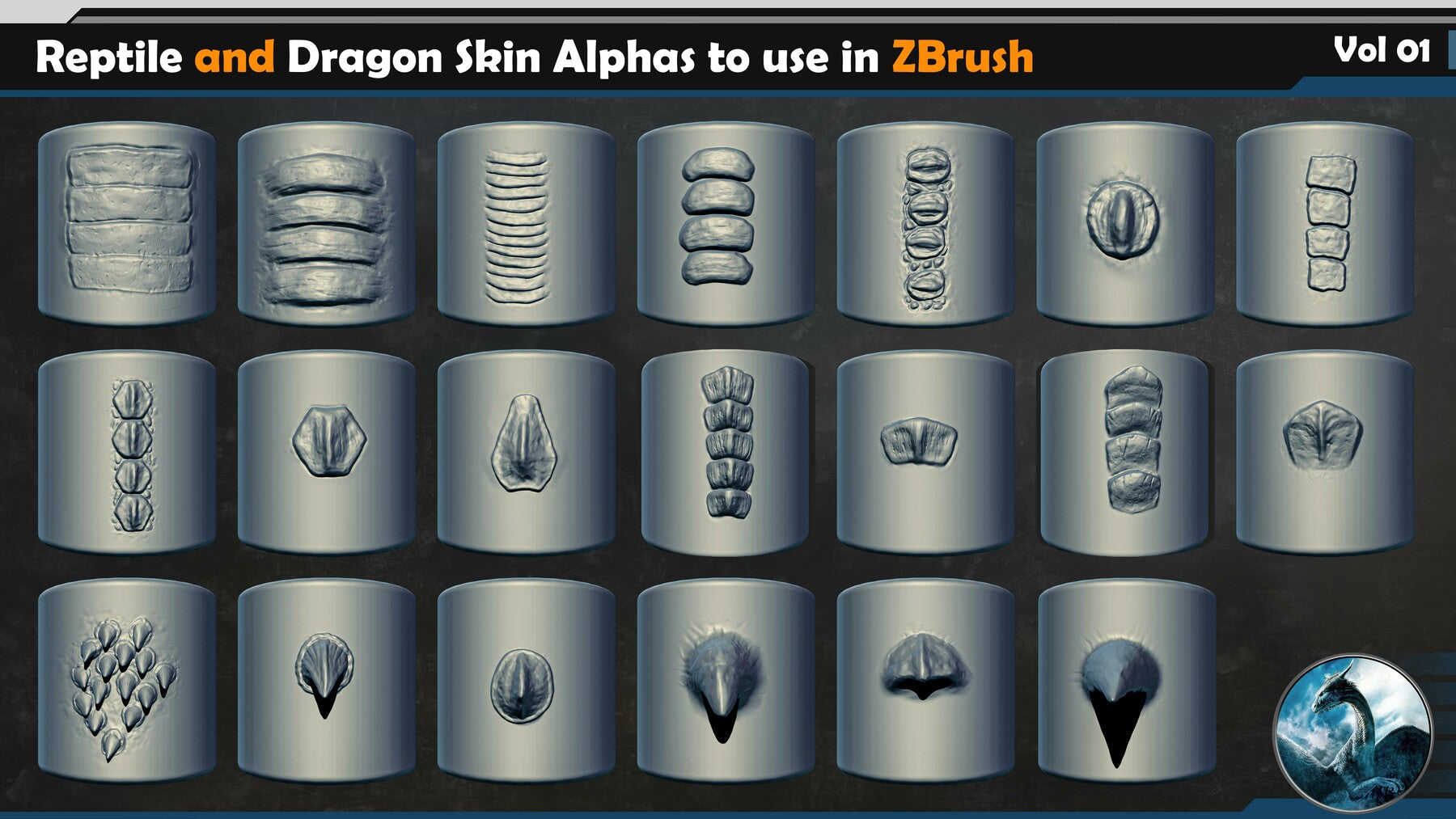 Reptile and Dragon Skin Brushes Vol 01