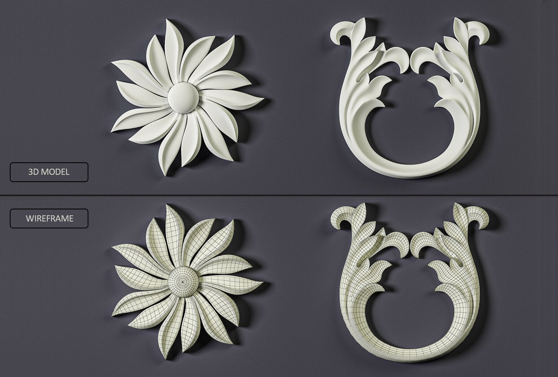 160 Ornament Brushes, 4K Alphas and 3D Models, Vol.03