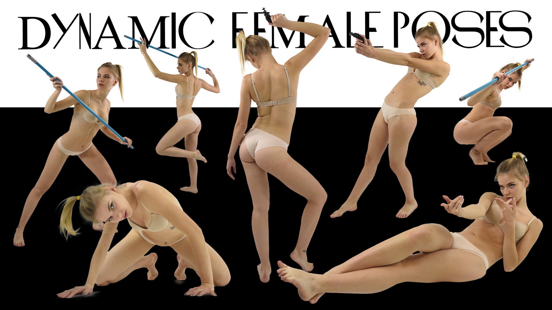 500 DYNAMIC FEMALE POSES [Perfect For Illustrations and Concept Art]