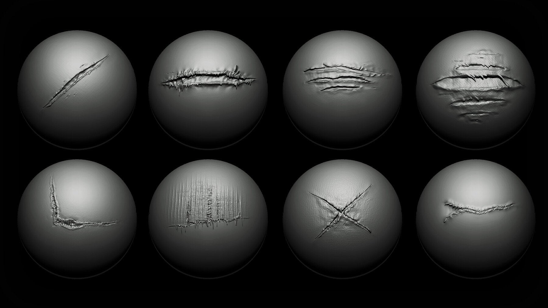 Zbrush + Blender - 40 Cloth Damage Brushes