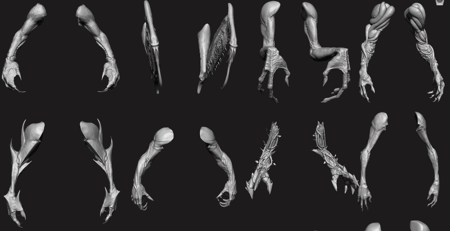 ARMS - 33 Character & Creature arms Zbrush Insertmesh Brush