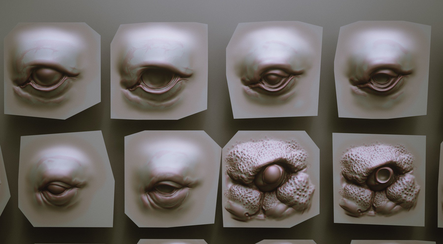 EYES - 28 Zbrush VDM creature eyes + 15 Eyeballs IMM brush