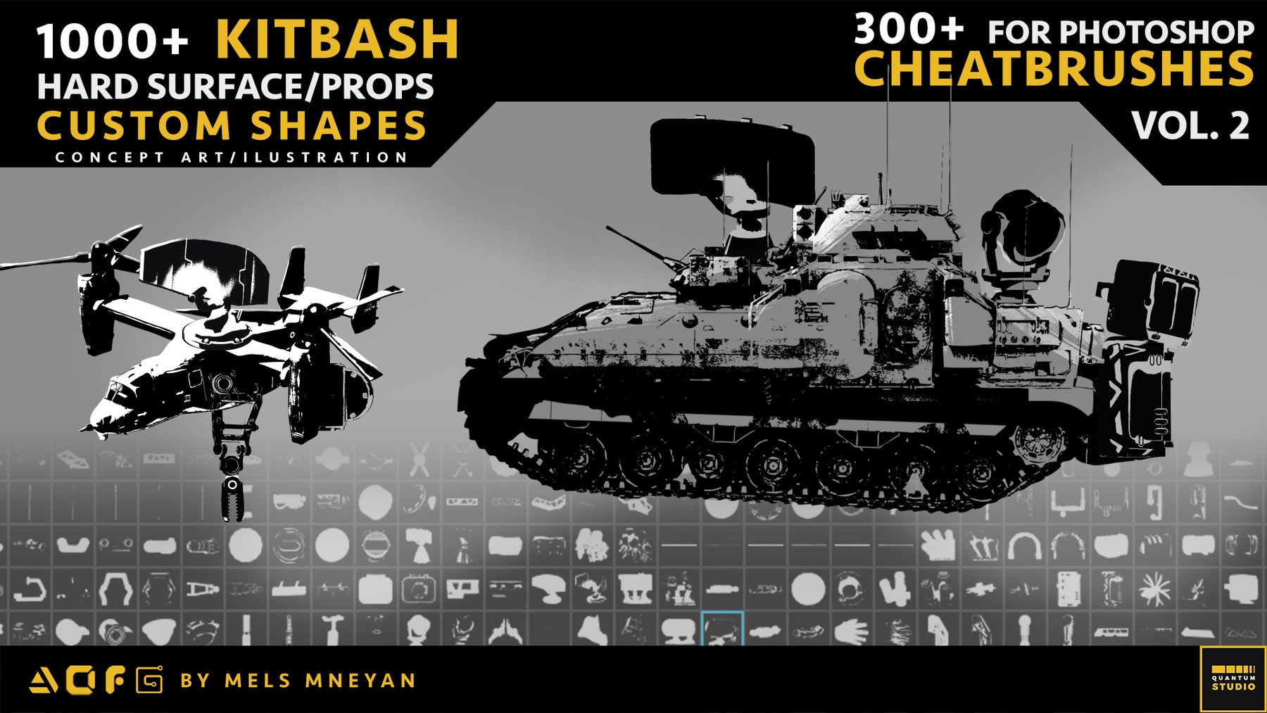 800+ Hard Surface Custom shapes (300+ CHEAT BRUSHES)