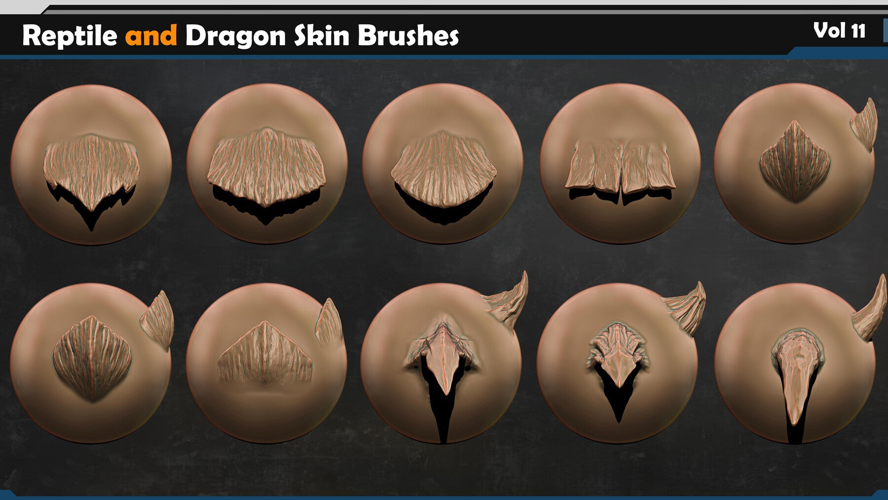 Reptile and Dragon Scale Brushes Vol 11