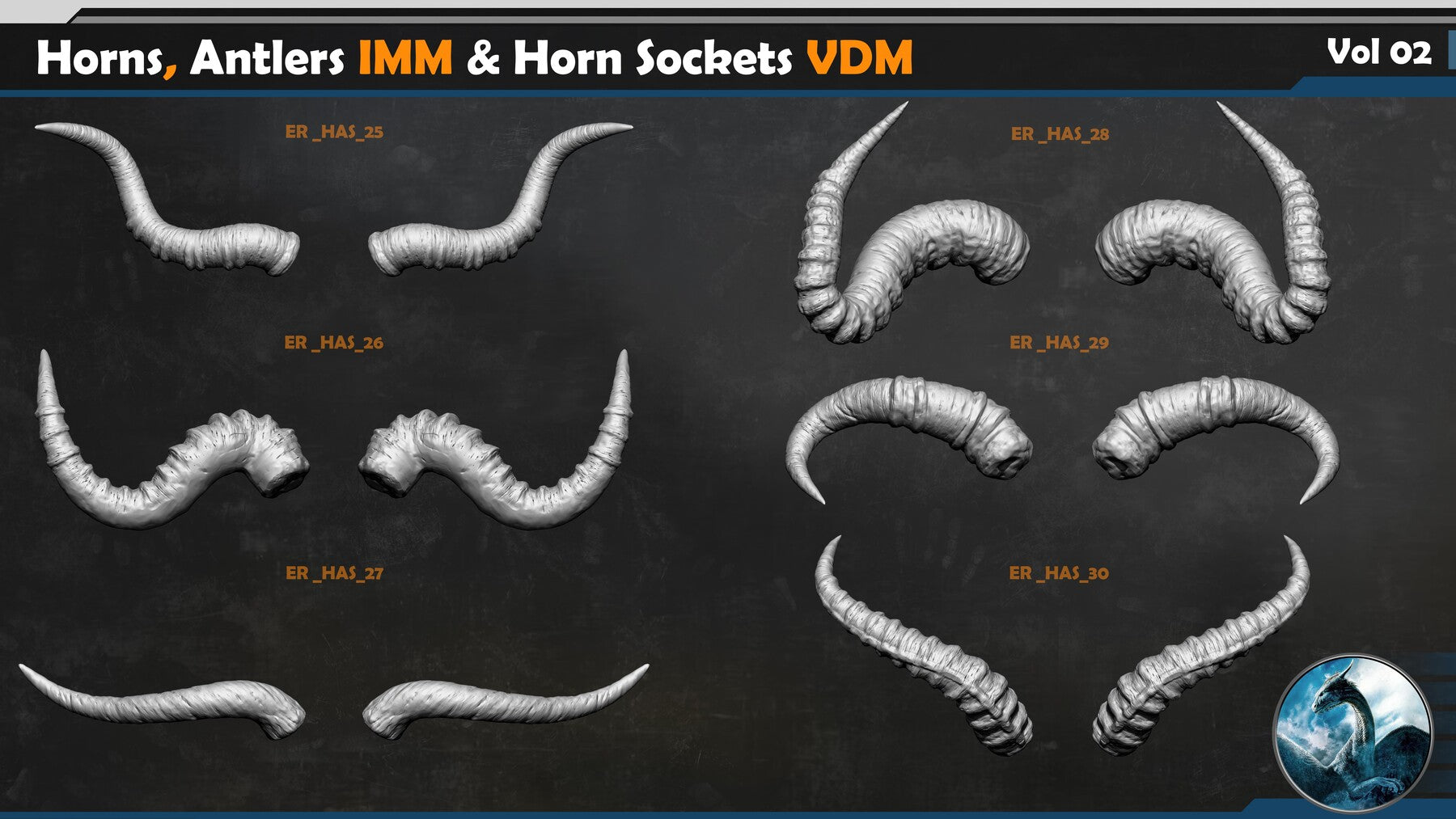 Horns and Antlers IMM & Horn Sockets VDM Vol 02