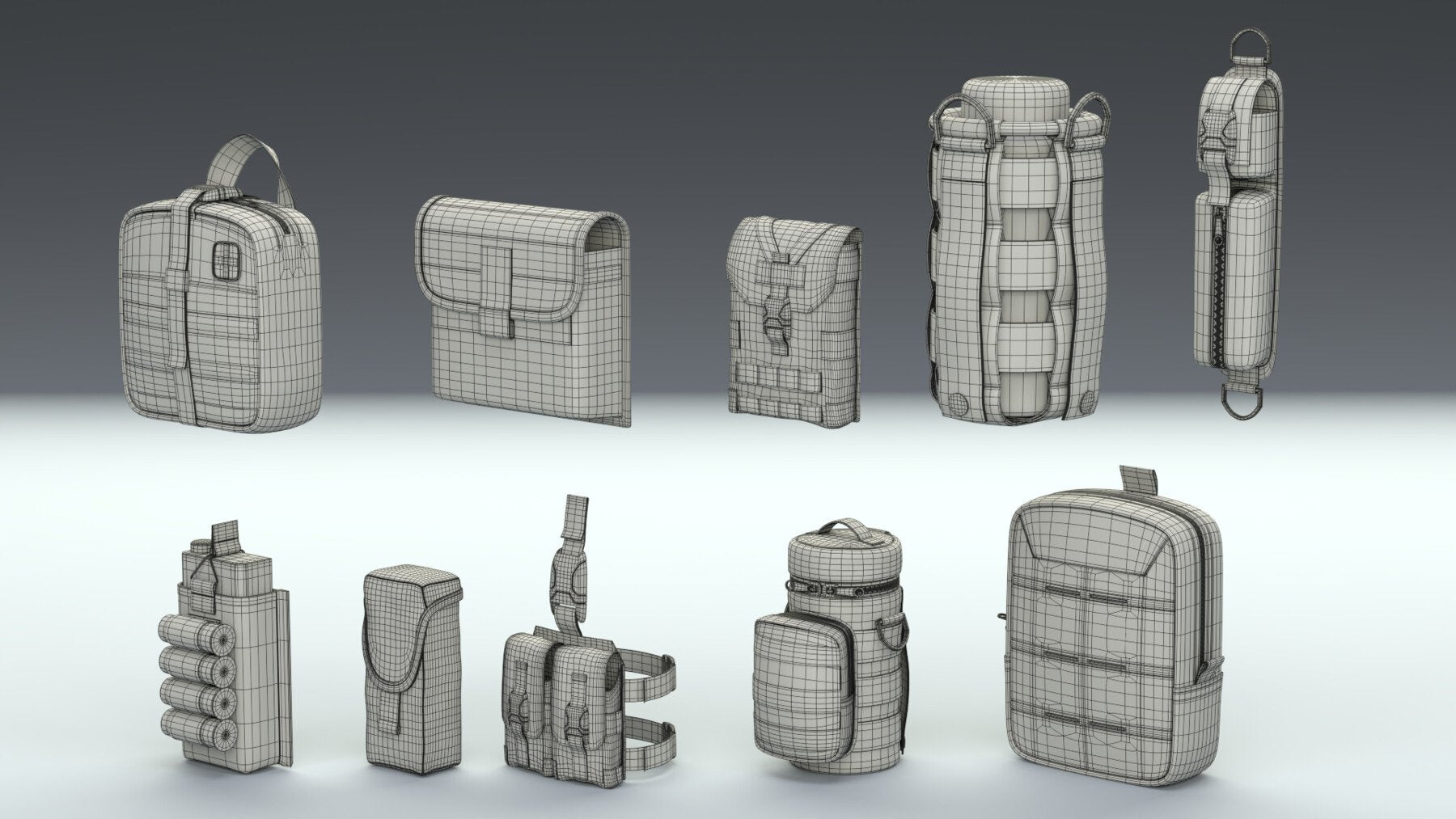 Military Tactical Pouches [Kitbash] [CLEAN TOPOLOGY]