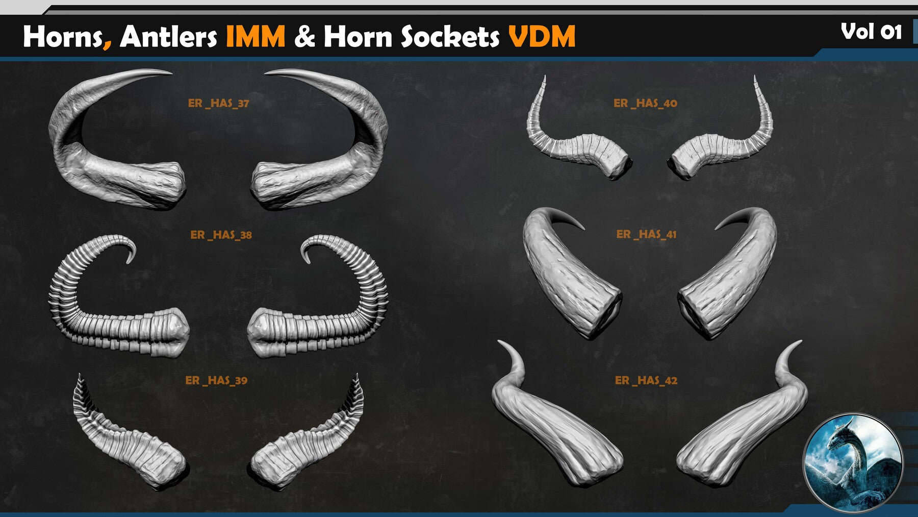 Horns and Antlers IMM & Horn Sockets VDM Vol 01