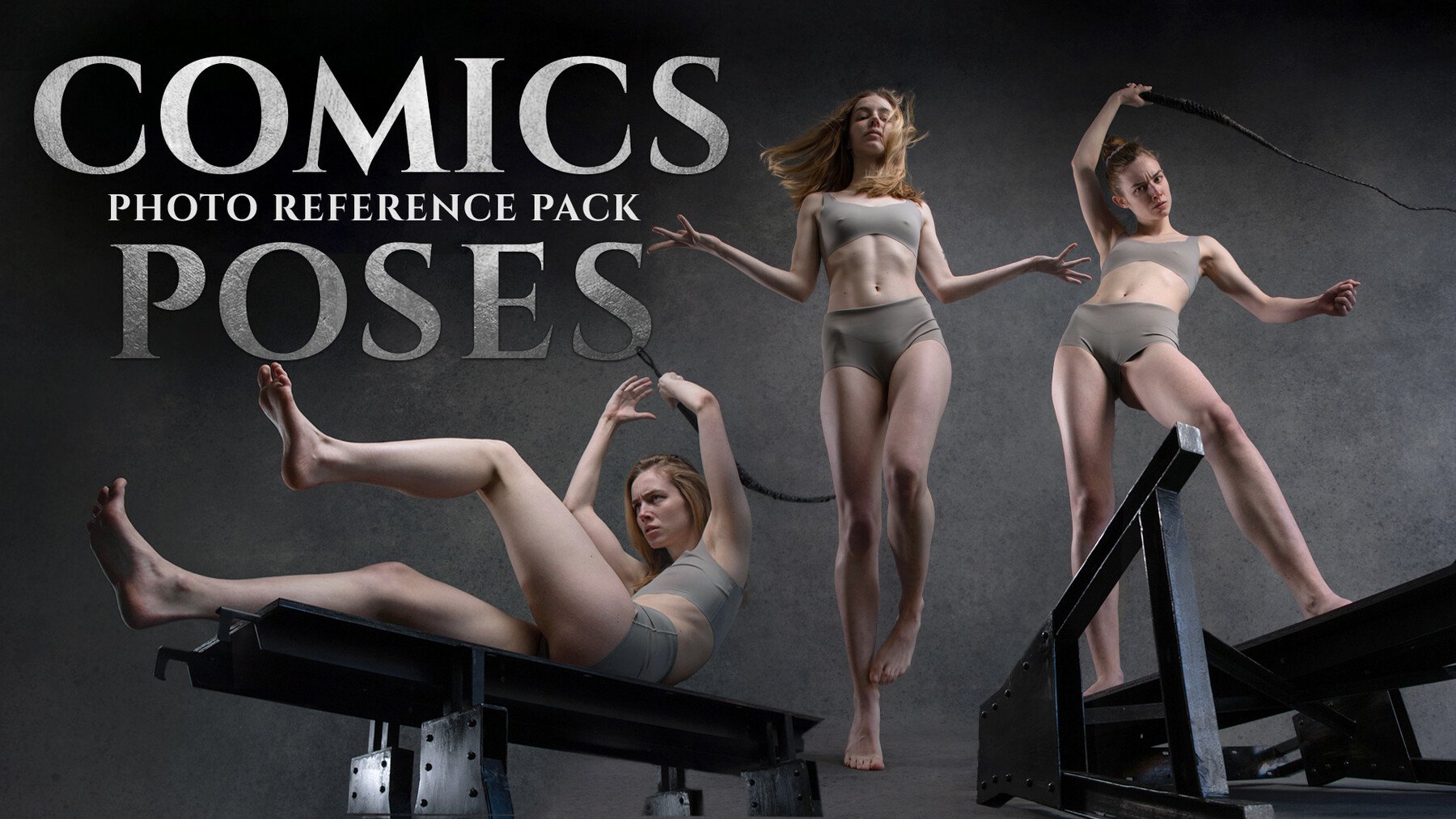 Comics Poses (female) - Reference Photo Pack For Artists 378 JPEGs