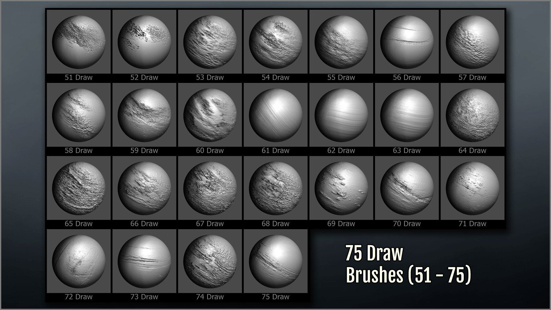 Metal Surface Maker 300 ZBrush Brushes, 75 Alphas, and 40 Patterns