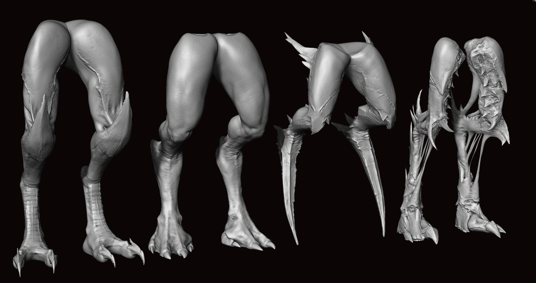 LEGS - 33 Character & Creature legs Zbrush Insertmesh Brush