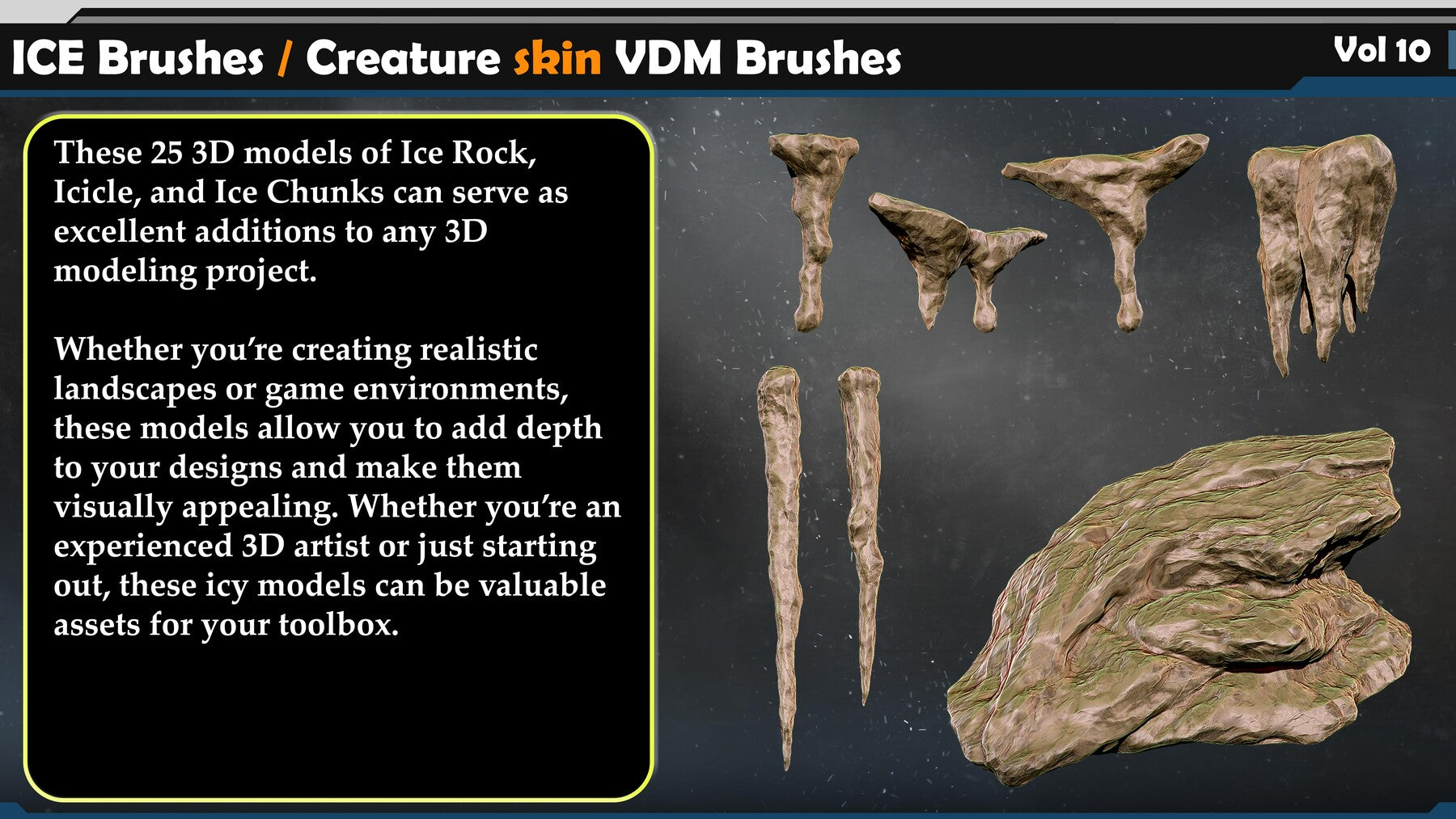 ICE Brushes / Creature skin VDM Brushes Vol 10