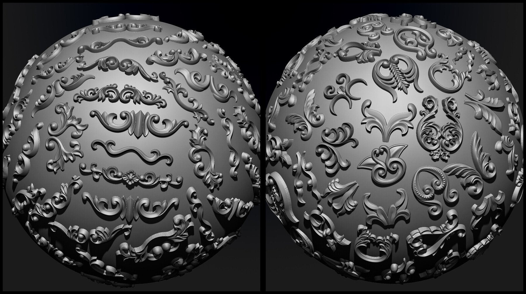 160 Ornament Brushes, 4K Alphas and 3D Models, Vol.03