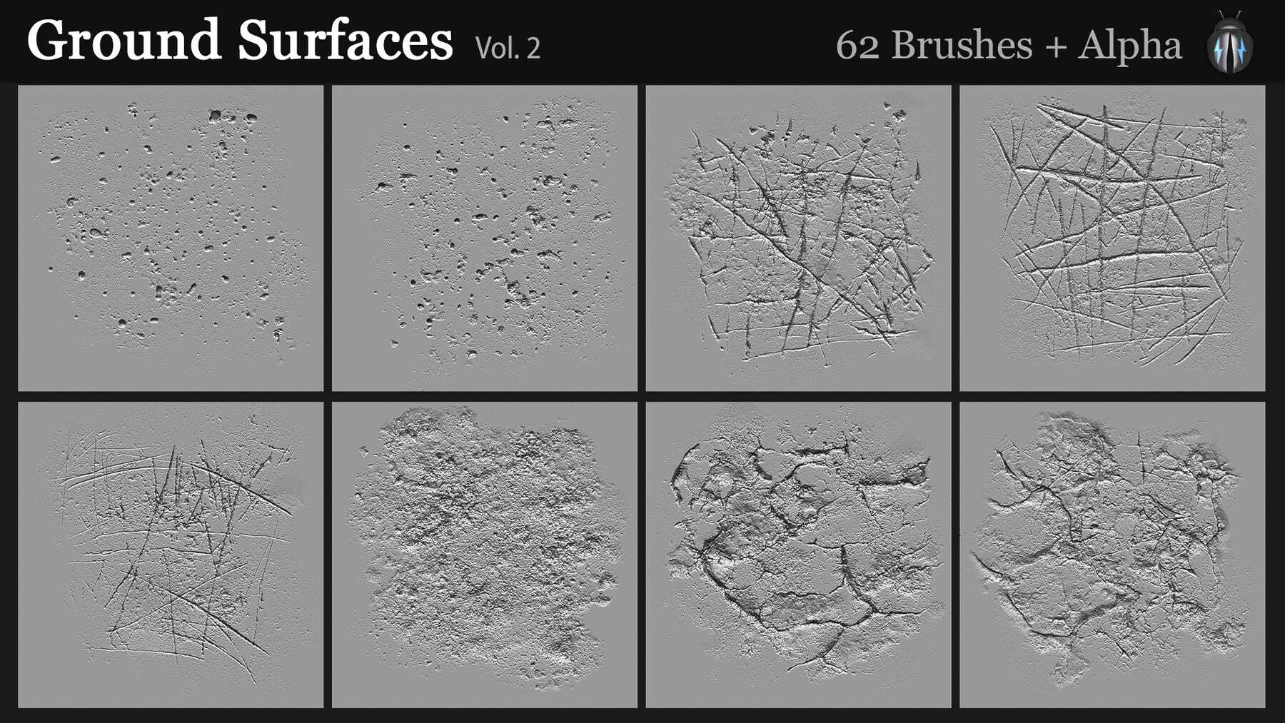 Ground Surfaces Vol.2 4K Brushes and Alpha Pack