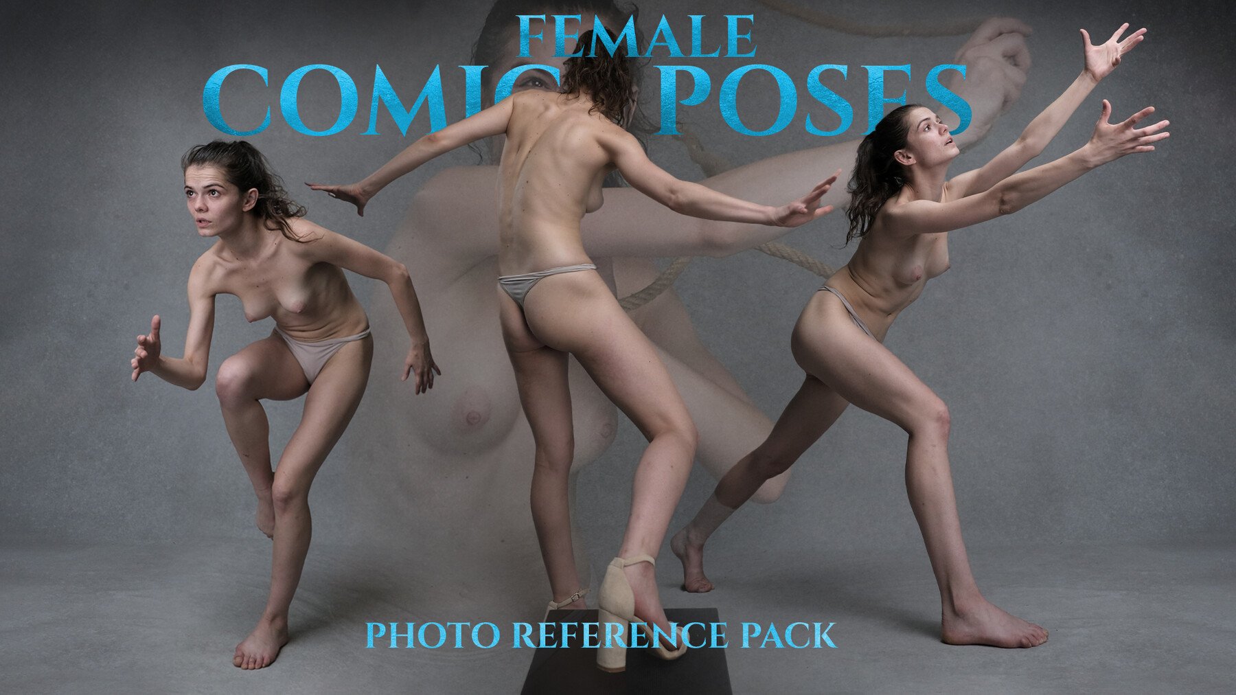 A Female Comics Poses- Photo Reference Pack For Artists 979 JPEGs