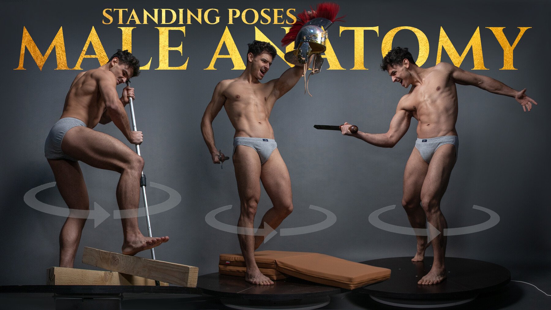 Male Anatomy (Standing Turnaround Poses) - Reference Photo Pack 851 JPEGs