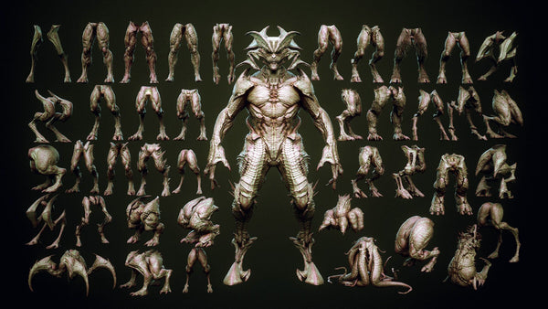 DEMON part 4: 40 Legs with Blendshapes