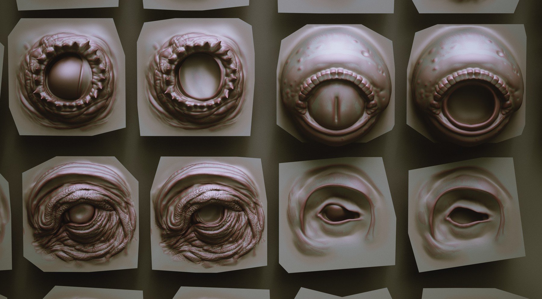 EYES - 28 Zbrush VDM creature eyes + 15 Eyeballs IMM brush