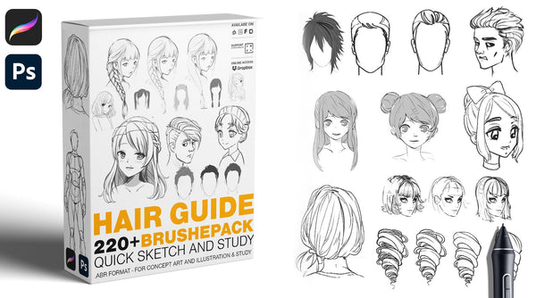 220+HAIR GUIDE BRUSHES [Quick sketch and Study]