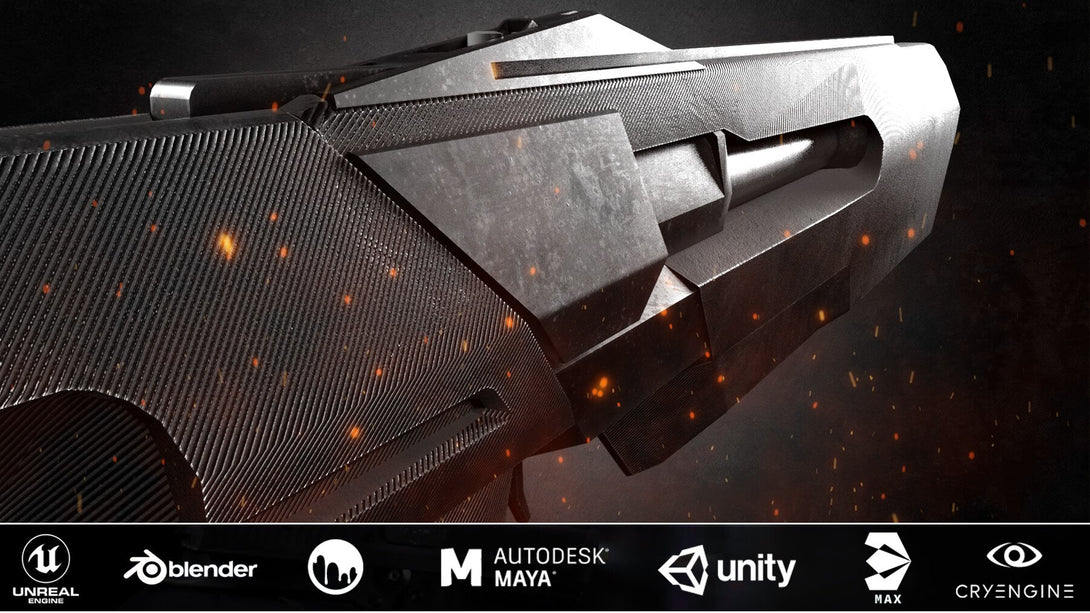Comp Gun Textures 20 Low Poly Guns For Game + Textures (UDIM) – S3ART Store