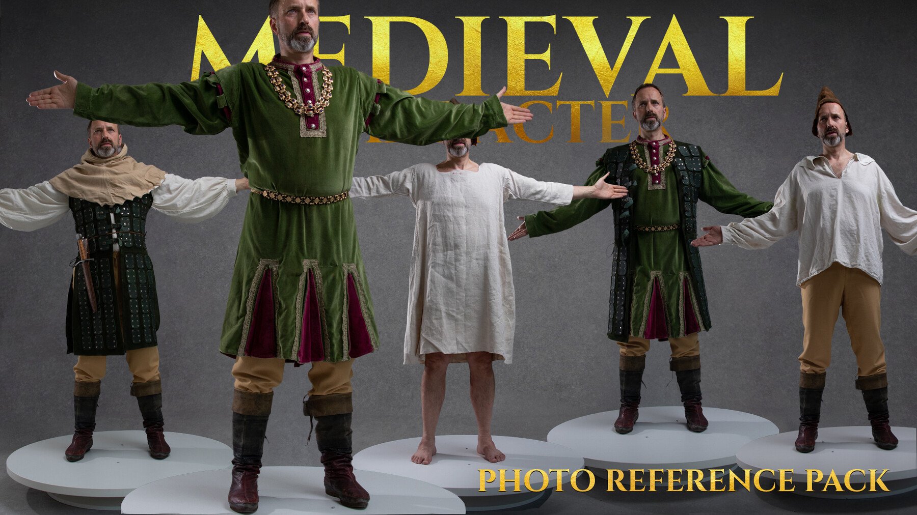 Medieval Character - Reference Photo Pack For Artists 1045 JPEGs