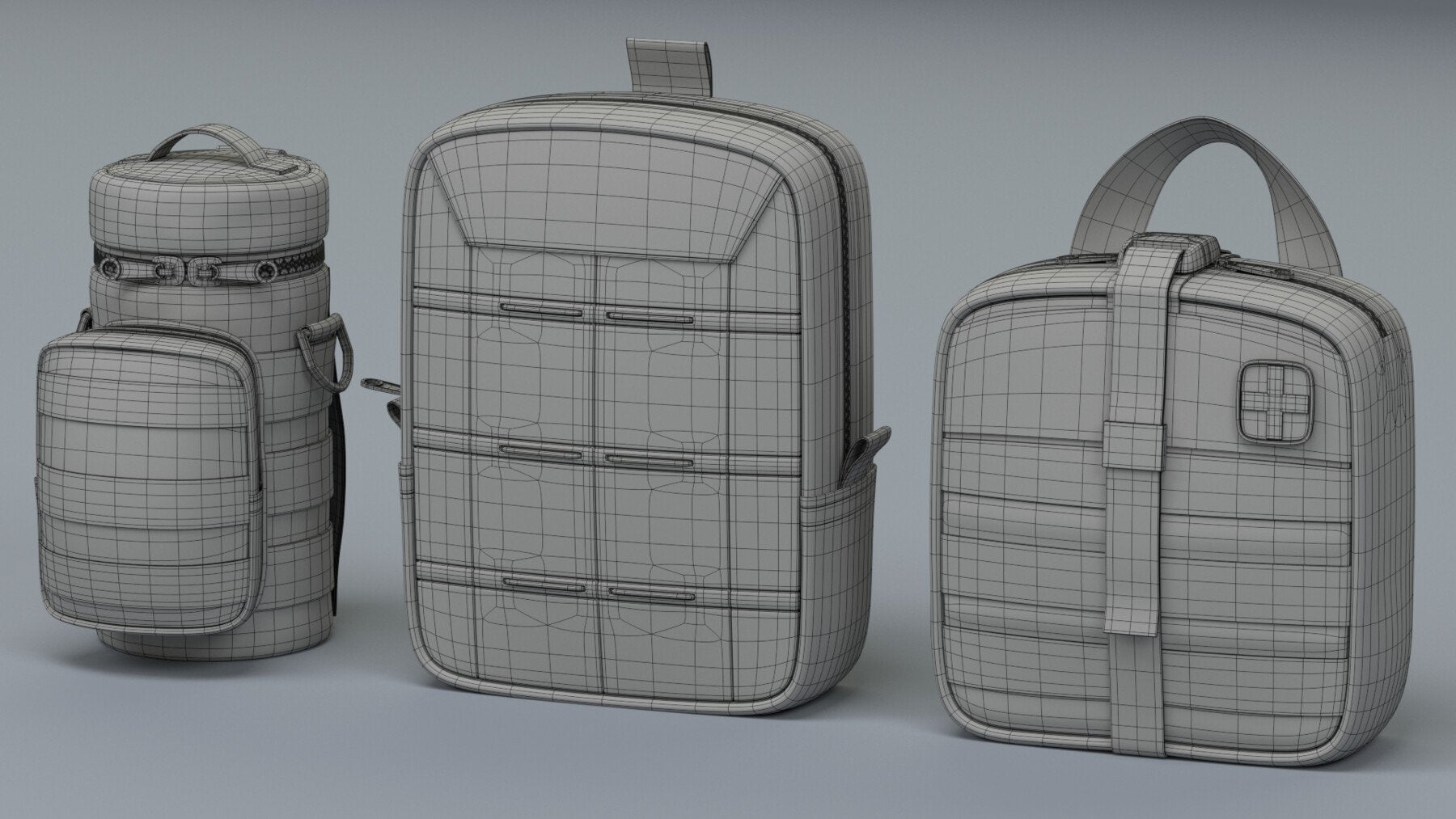 Military Tactical Pouches [Kitbash] [CLEAN TOPOLOGY]