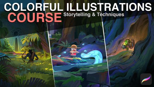 Colorful Illustrations - Course + Brush Pack