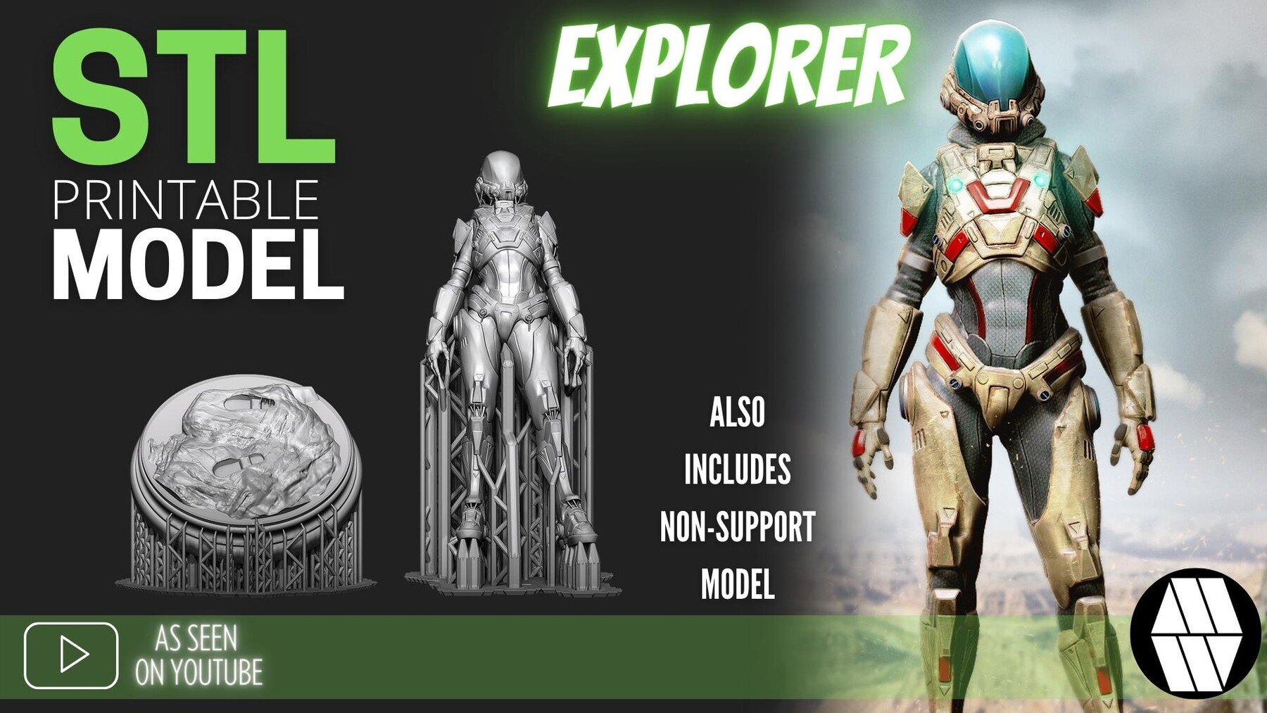 STL Printable Model Files: Female Explorer