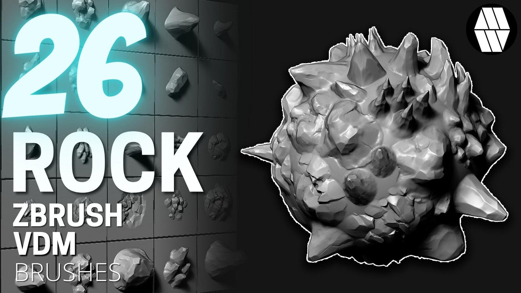 26 ROCK VDM Brush - Custom made Brush to use in ZBrush