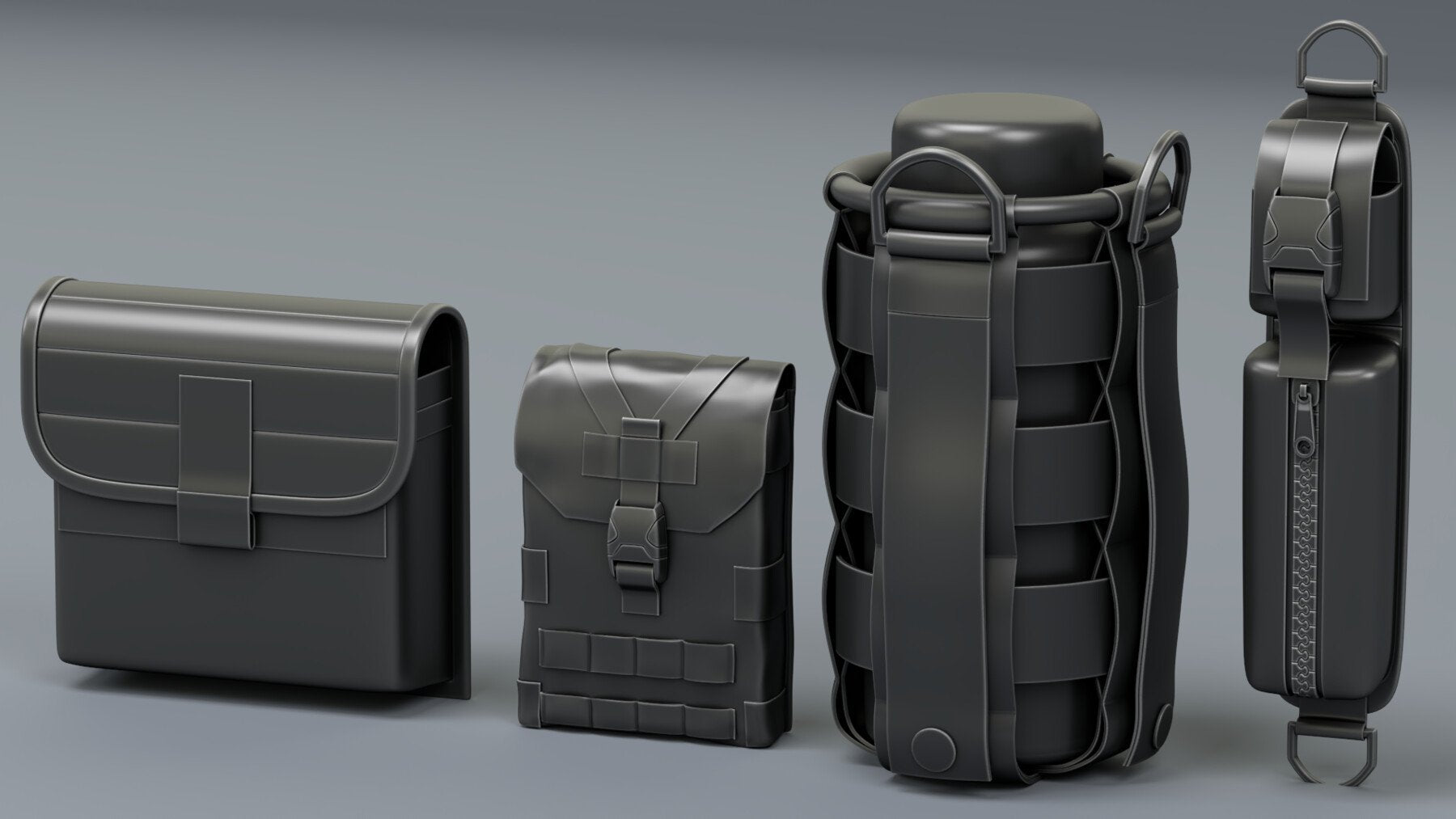 Military Tactical Pouches [Kitbash] [CLEAN TOPOLOGY]