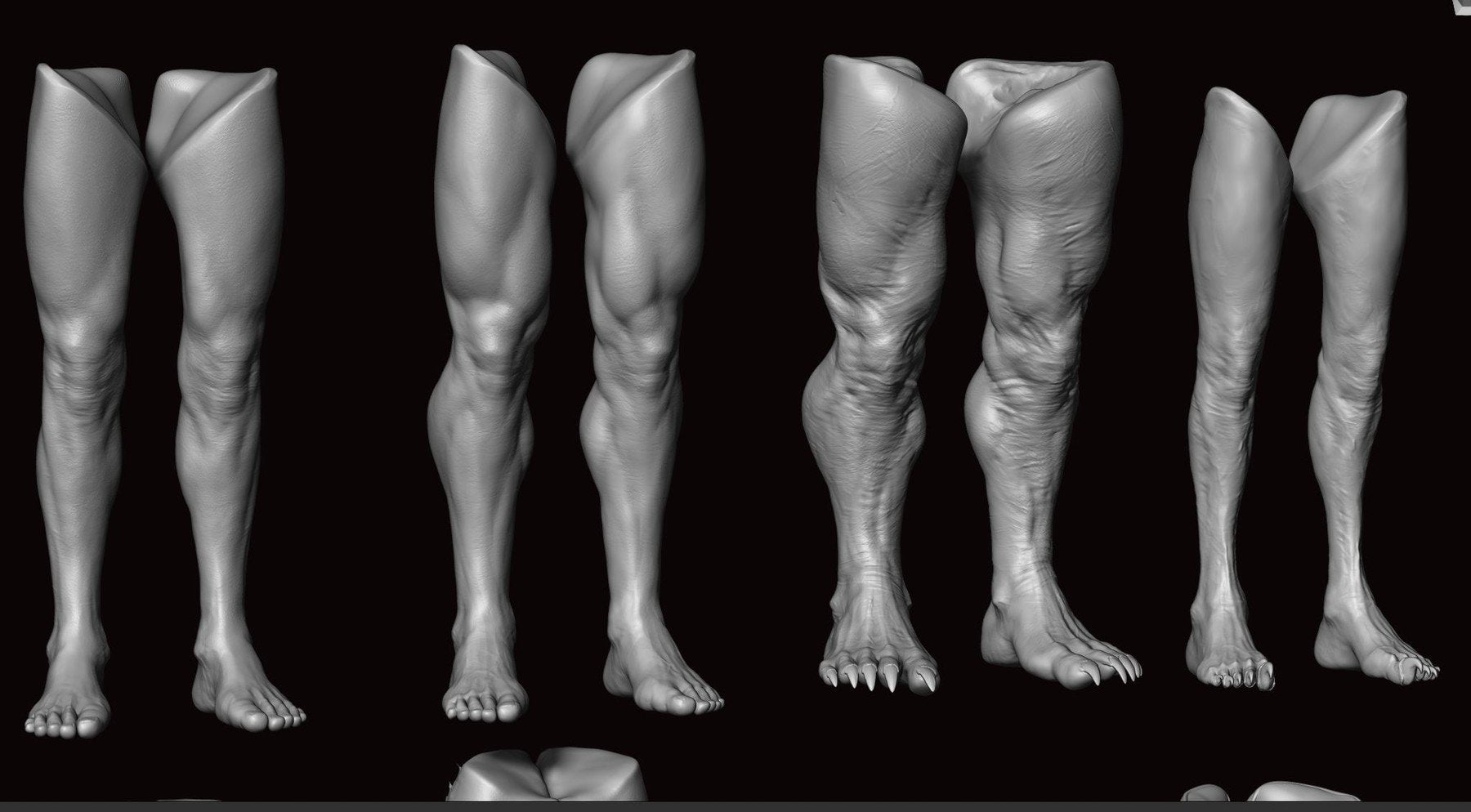 LEGS - 33 Character & Creature legs Zbrush Insertmesh Brush