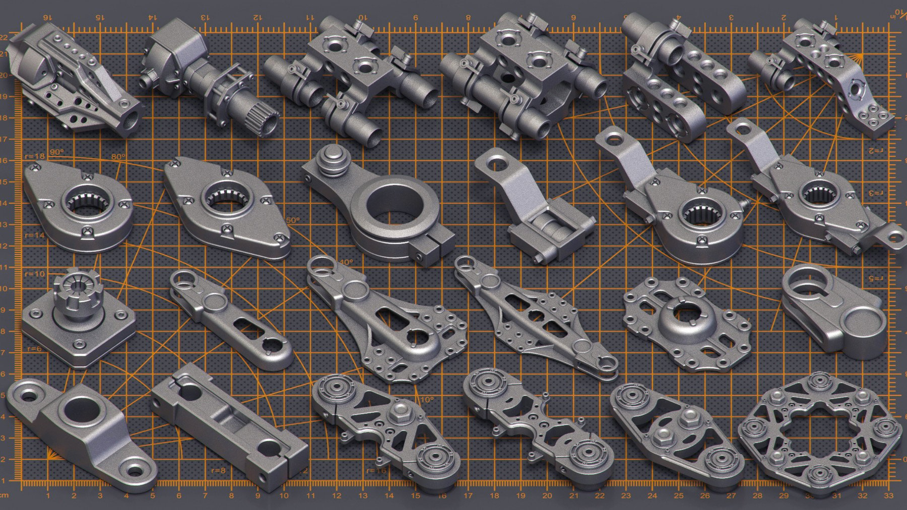 Mega Pack Sci-Fi Hard Surface KITBASH 400 DETAILS