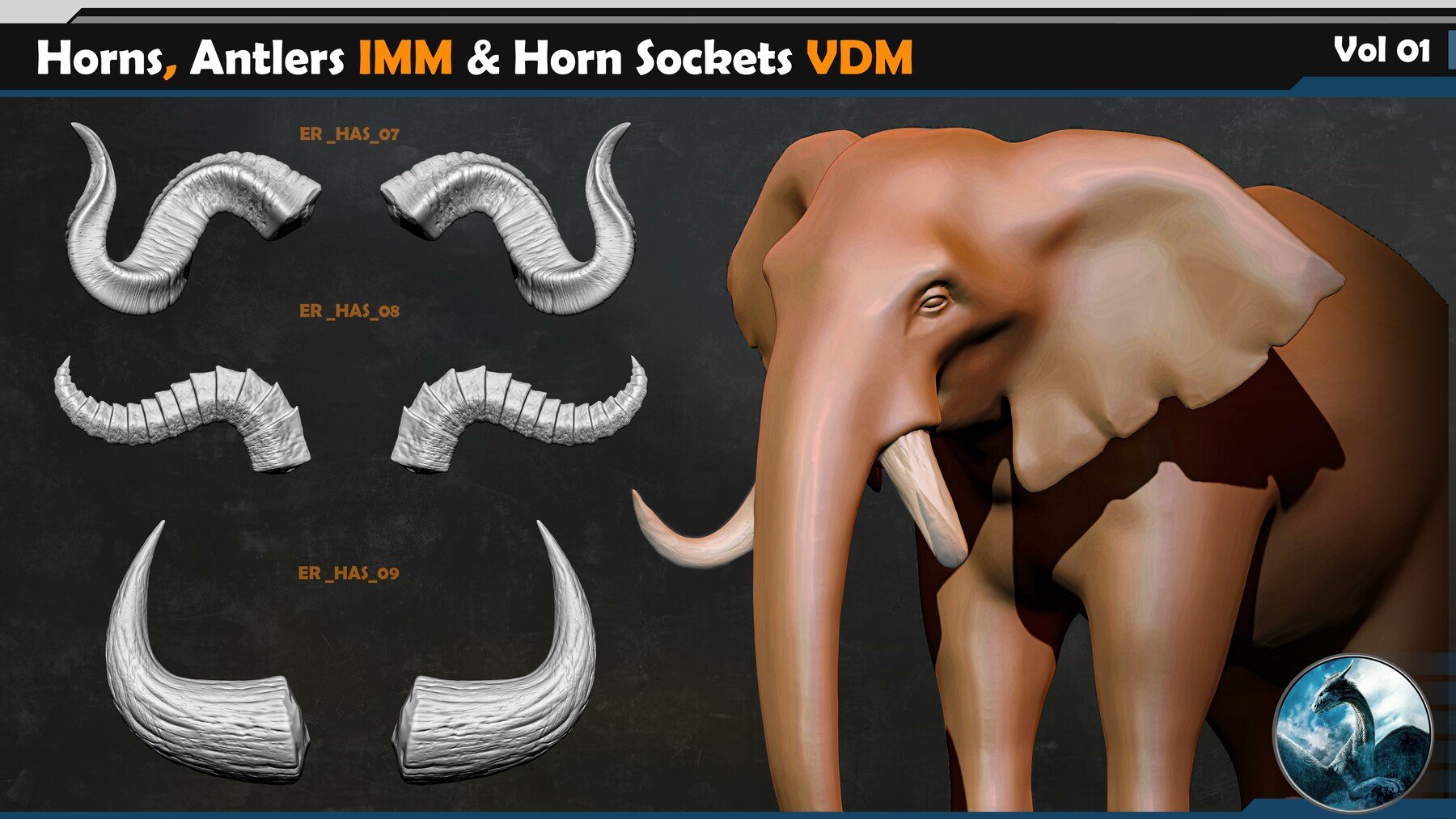 Horns and Antlers IMM & Horn Sockets VDM Vol 01