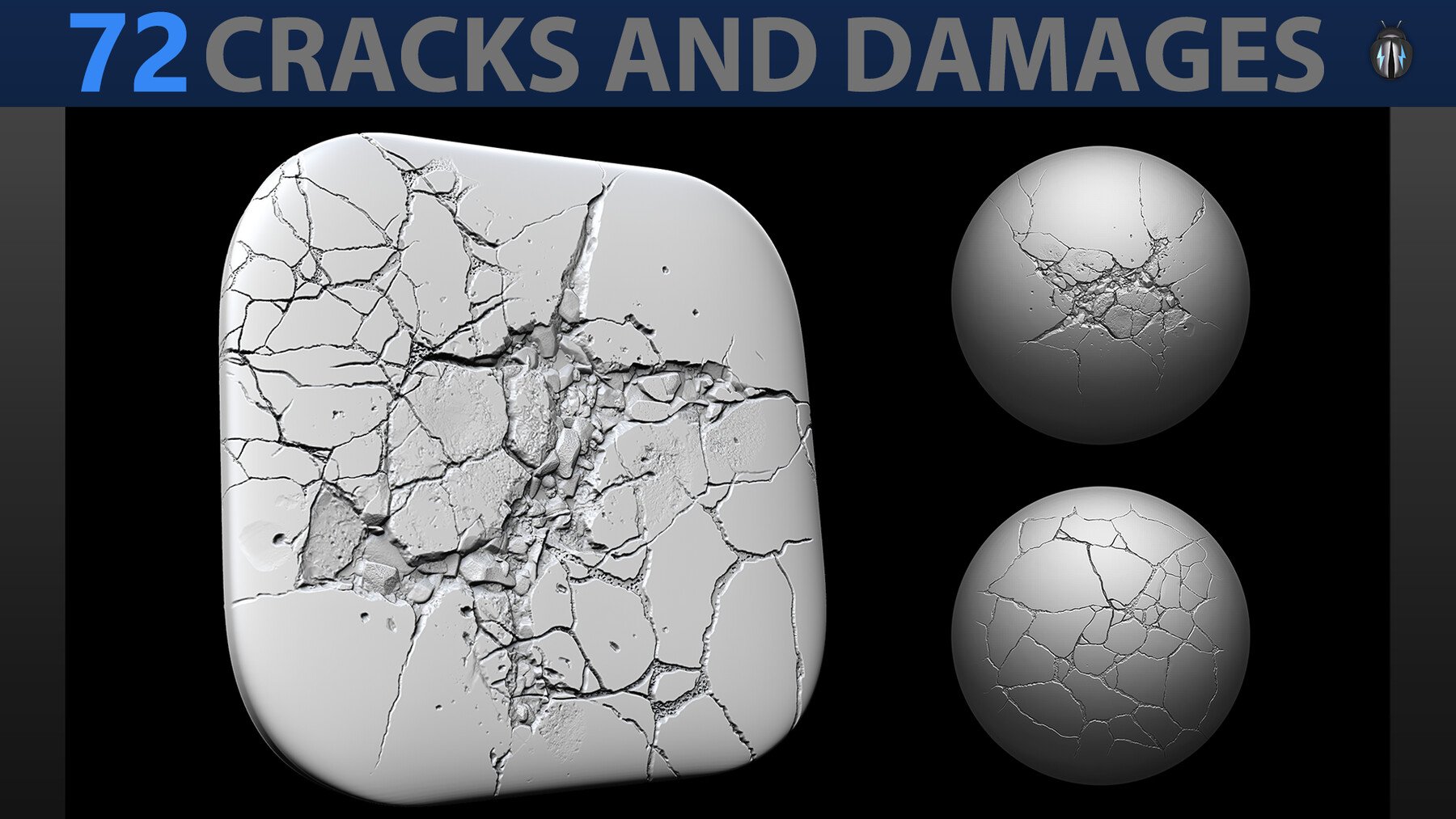 Cracks And Damages 4K Brushes and Alpha Pack