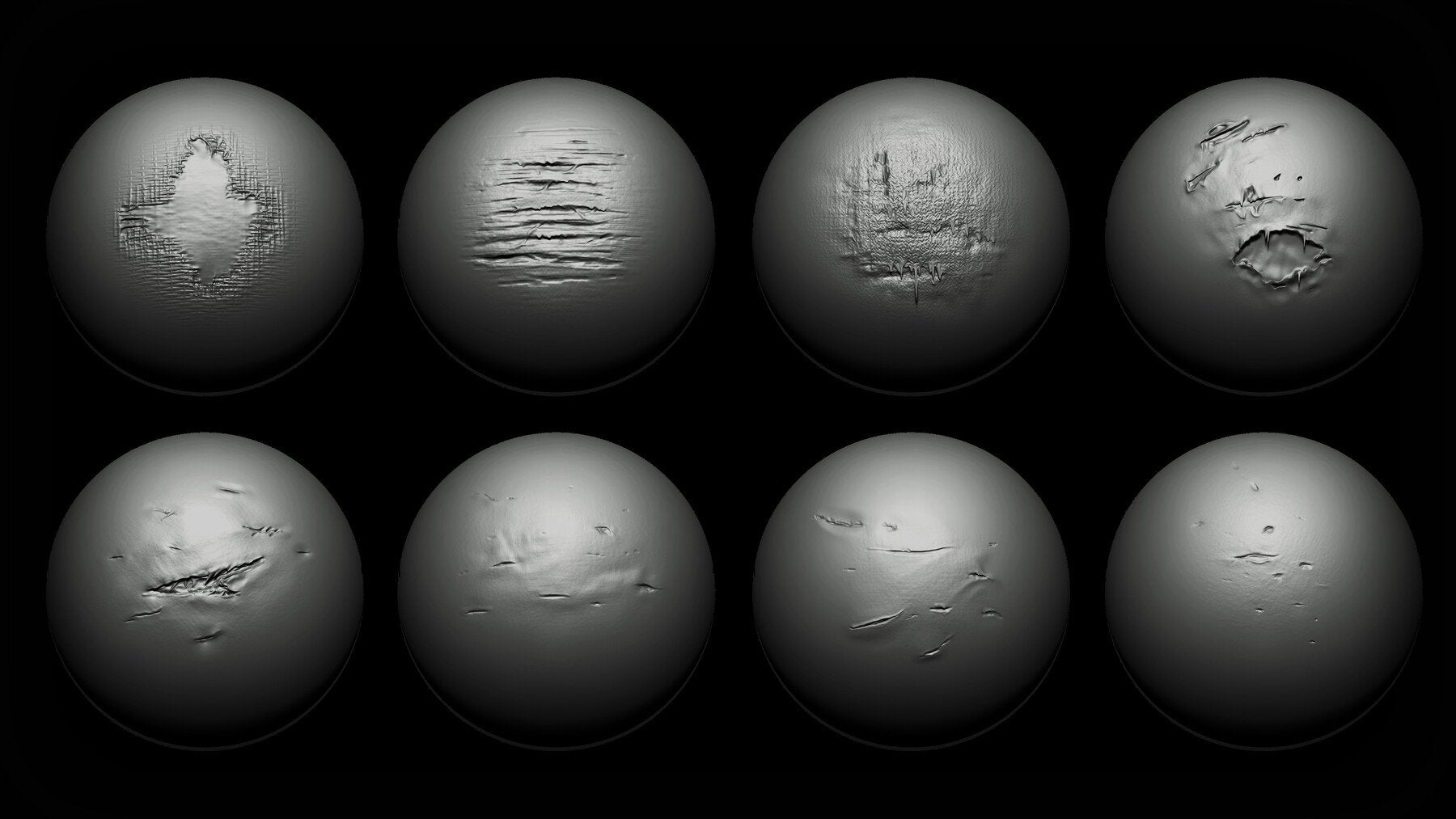 Zbrush + Blender - 40 Cloth Damage Brushes