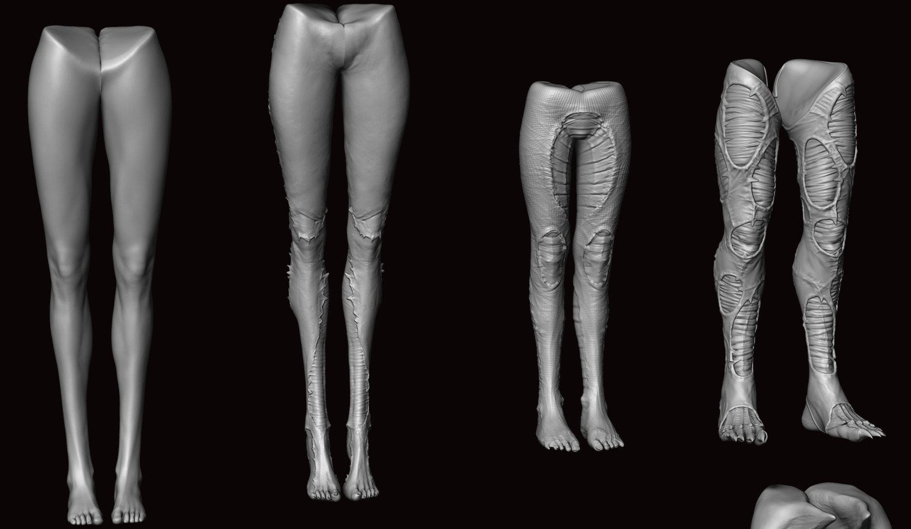 LEGS - 33 Character & Creature legs Zbrush Insertmesh Brush