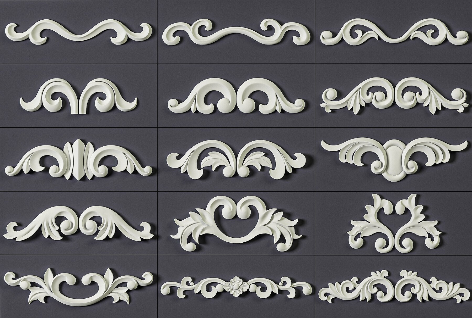 160 Ornament Brushes, 4K Alphas and 3D Models, Vol.03