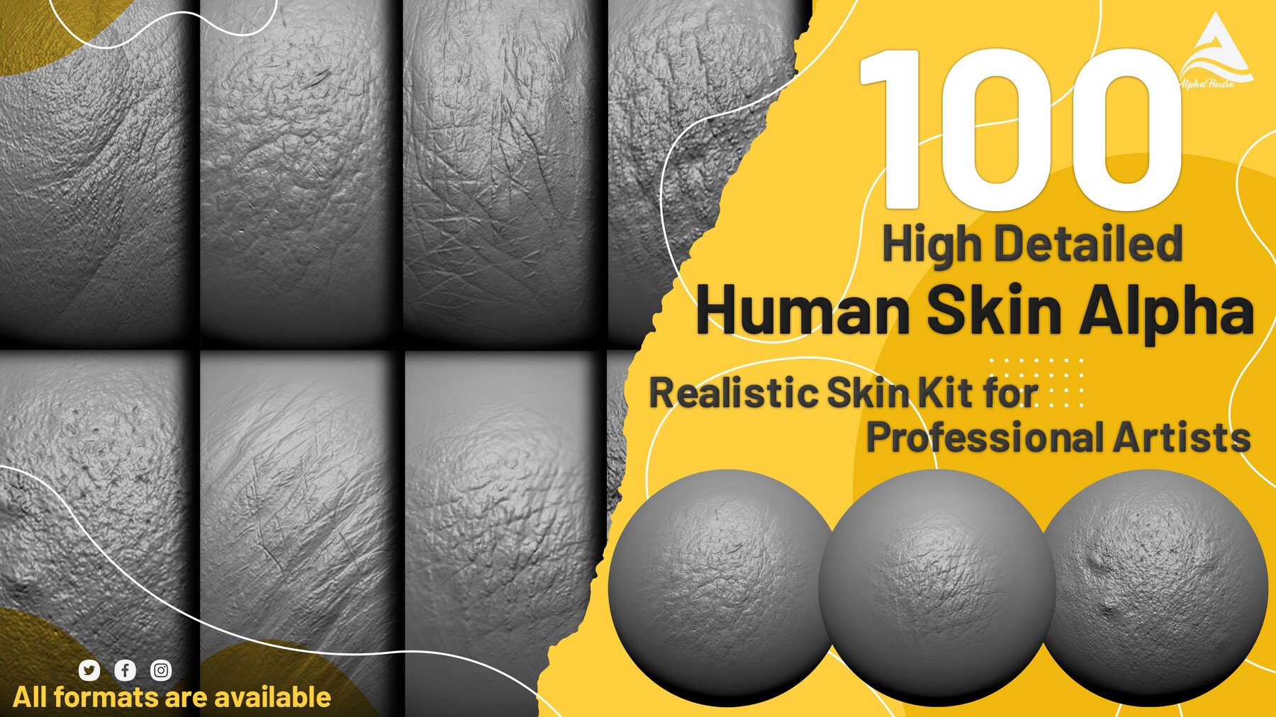 100 Human Skin Alpha Kit for Artists