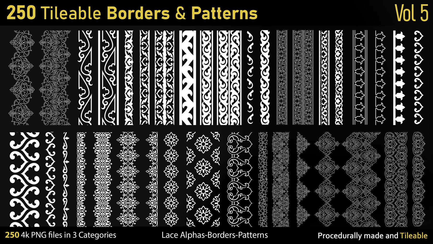 250 Tileable Alpha Patterns & Borders Vol.5