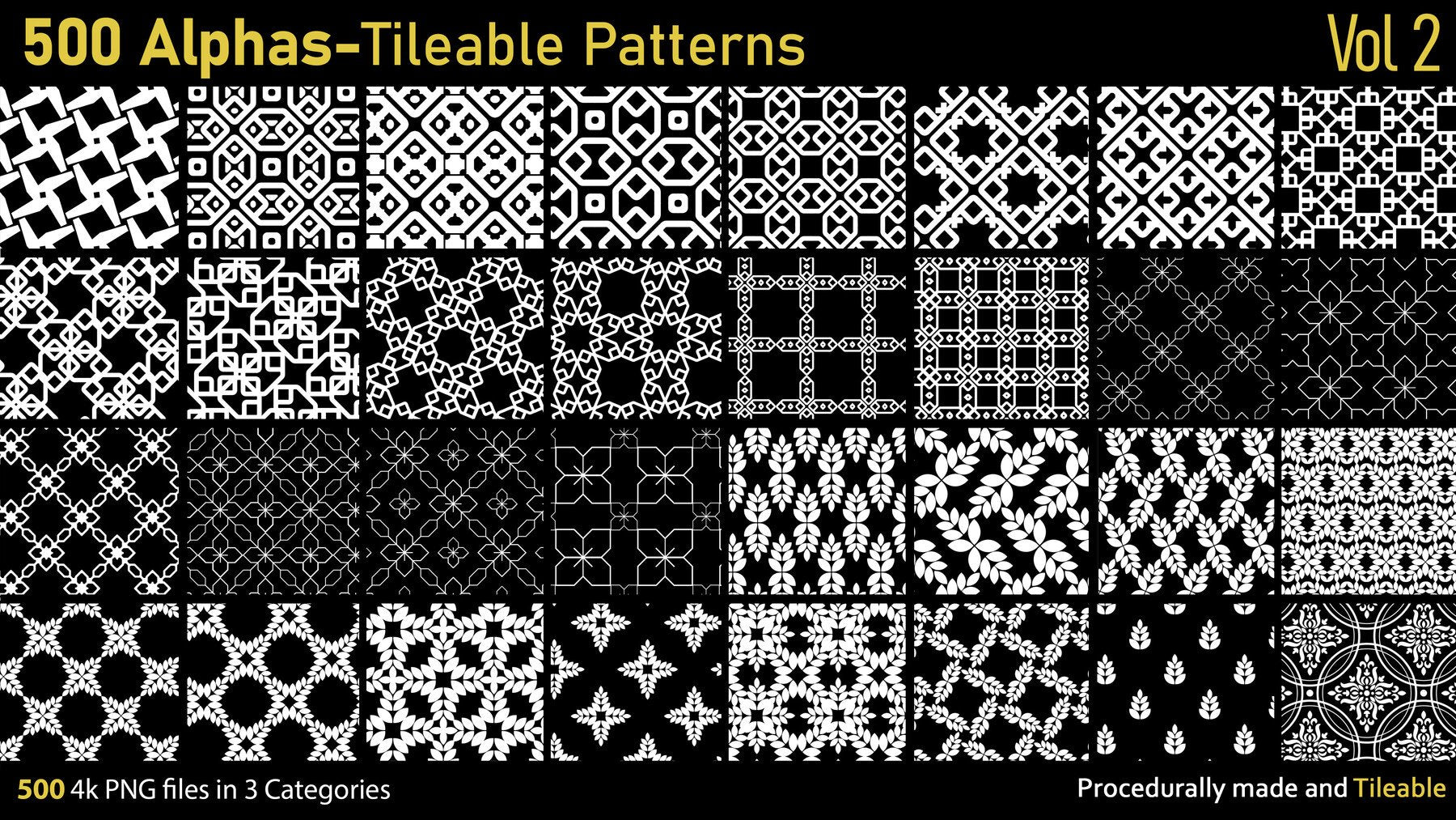 500 Tileable Alpha Patterns Vol.2