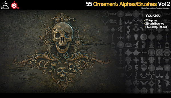 55 Ornament Alpha Stamps Vol.2