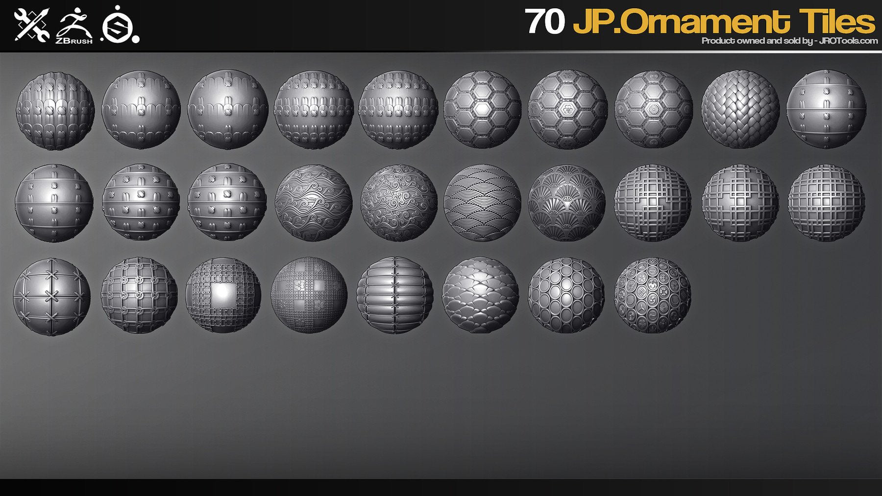 70 Japanese Ornament Alpha Tiles
