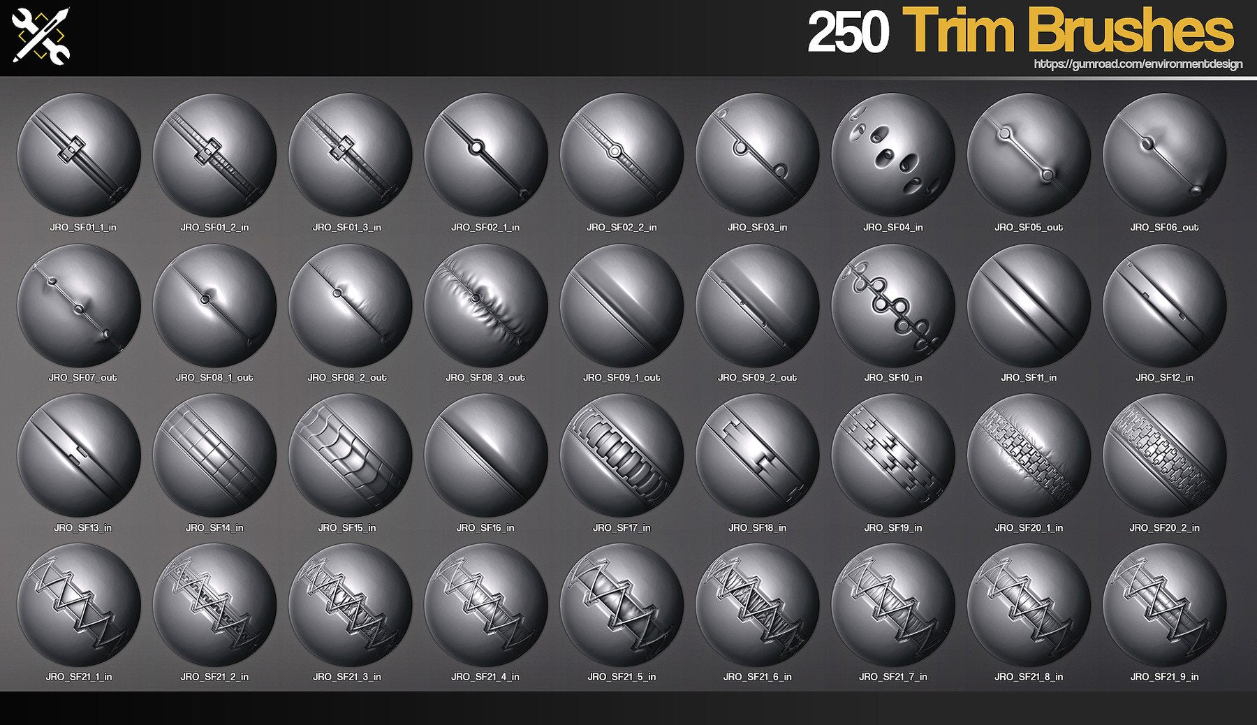 ZBrush - 250 SF Trim Brushes Vol.1