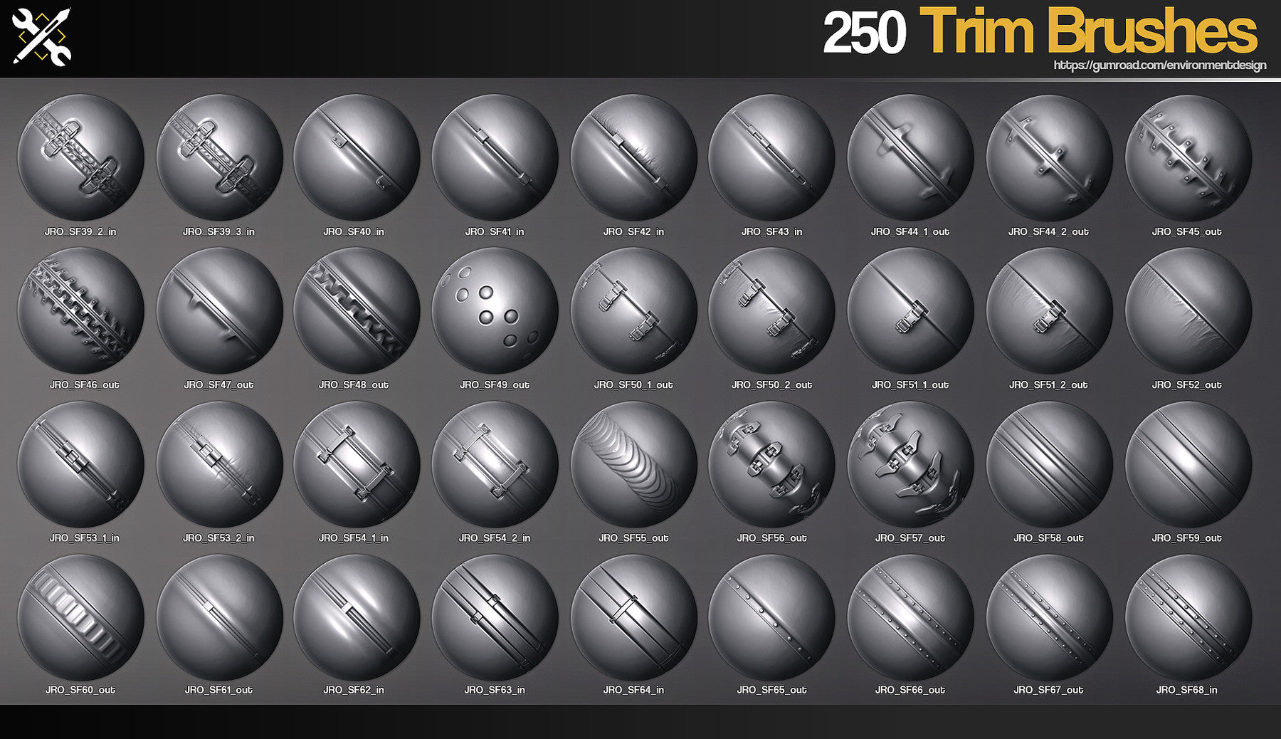 ZBrush - 250 SF Trim Brushes Vol.1